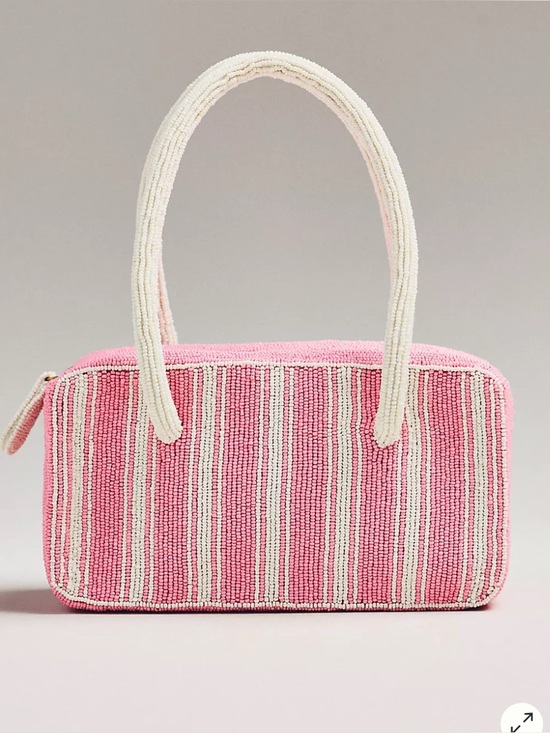 Anthropologie Handbags - NWT Anthropologie Box-Shaped Bag Pink Stripe
